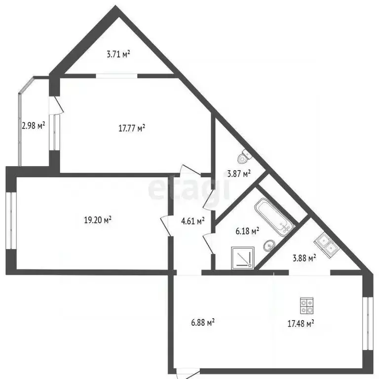 3-к кв. Тюменская область, Тюмень ул. Николая Семенова, 21 (82.9 м) - Фото 0