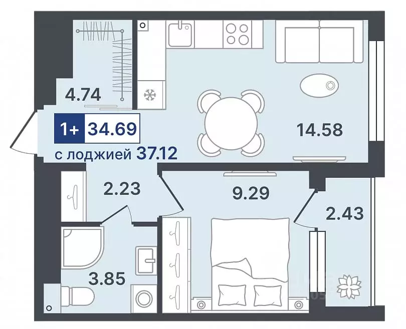 1-к кв. Тюменская область, Тюмень Гилевский жилрайон, Эпитеты жилой ... - Фото 1