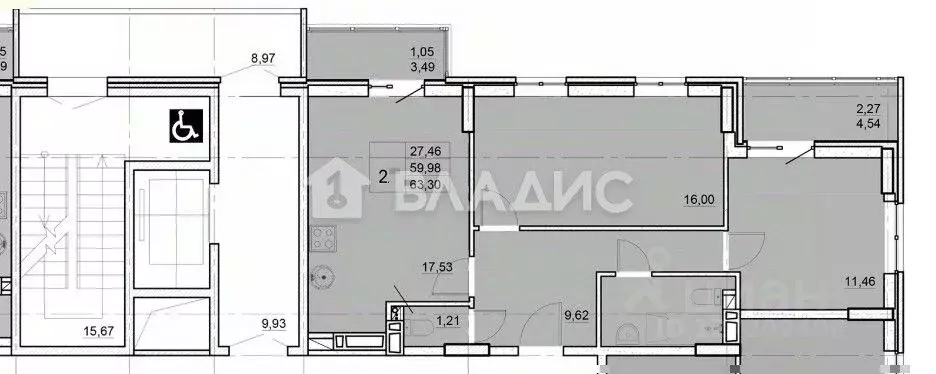 2-к кв. Ростовская область, Ростов-на-Дону просп. Маршала Жукова, 18 ... - Фото 2