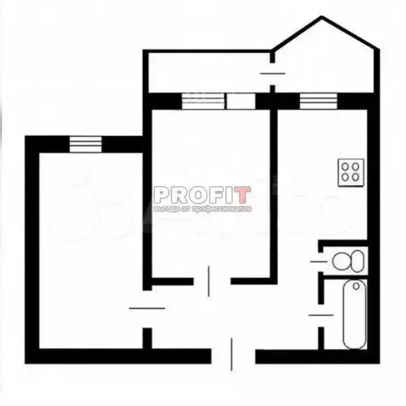 2-к. квартира, 50,4 м, 6/9 эт. - Фото 0