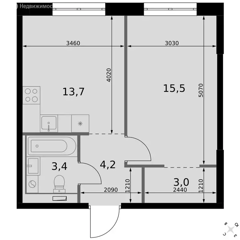 1-комнатная квартира: Казань, Даурская улица, 2А (39.8 м) - Фото 1