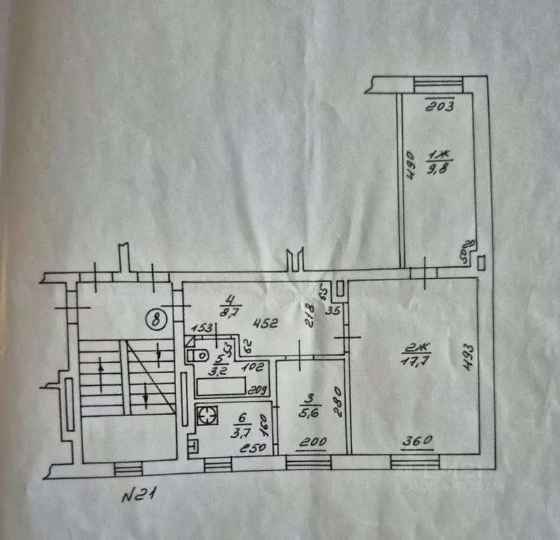 2-к кв. Калининградская область, Калининград Печатная ул., 21 (48.7 м) - Фото 2