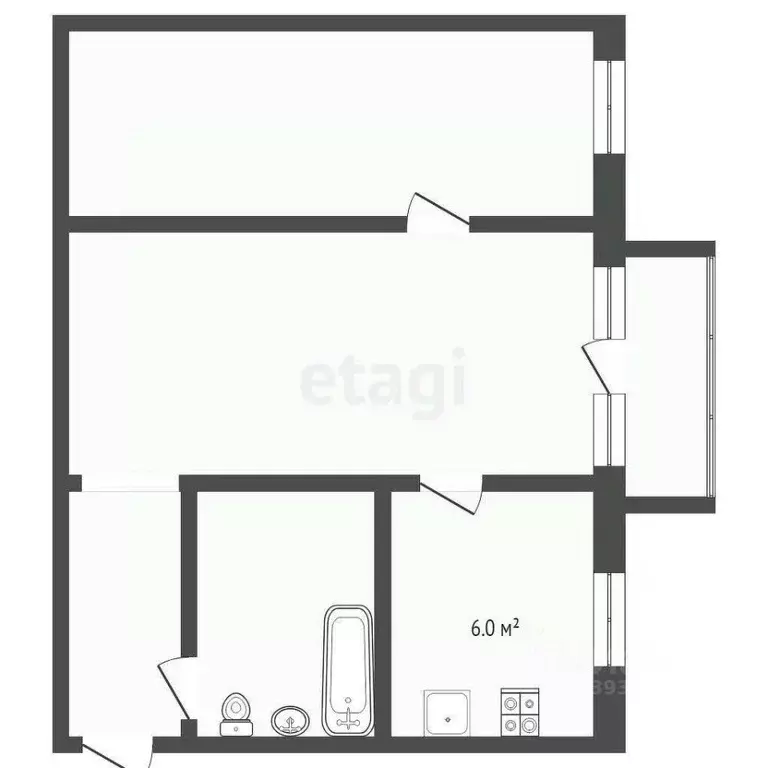 2-к кв. Тюменская область, Тюмень Севастопольская ул., 23 (44.4 м) - Фото 2