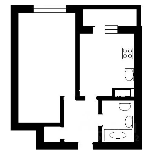 1-к кв. Ленинградская область, Всеволожский район, пос. Бугры ул. ... - Фото 2