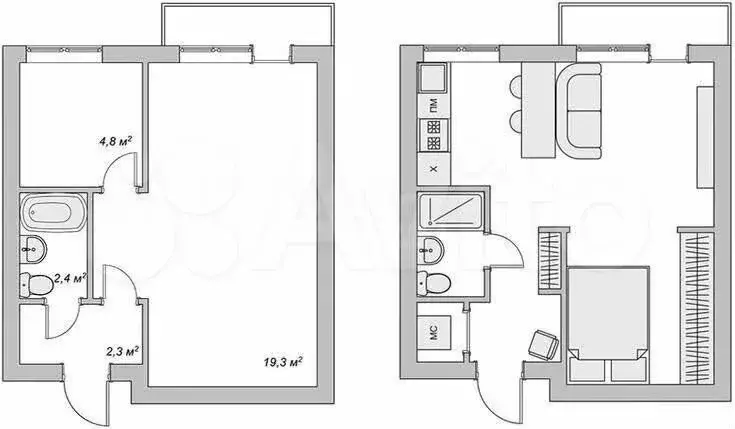 1-к. квартира, 31 м, 3/9 эт. - Фото 0