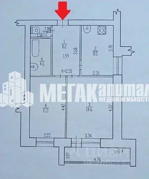 2-к кв. Брянская область, Брянск Спартаковская ул., 126Б (46.9 м) - Фото 2