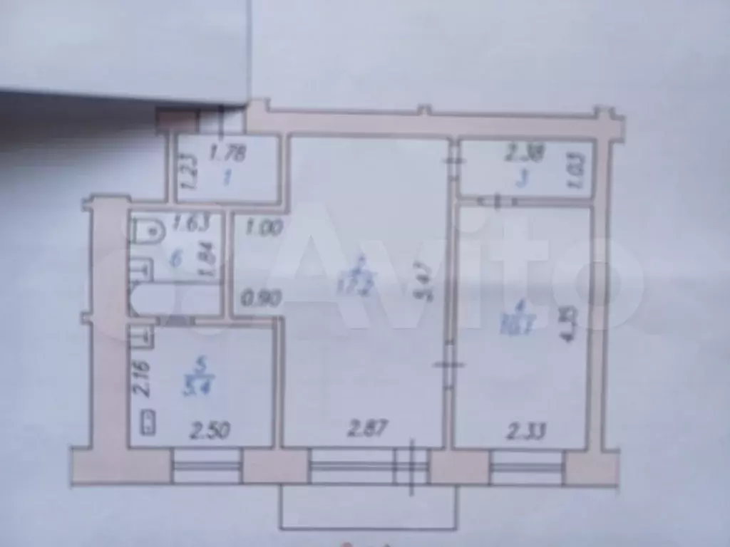 2-к. квартира, 42,7 м, 4/5 эт. - Фото 0