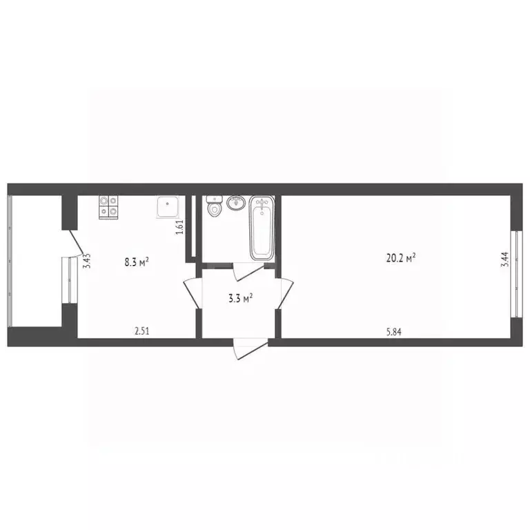 1-к кв. Крым, Щелкино Ленинский район, 2-й мкр, 60/1В (35.1 м) - Фото 2