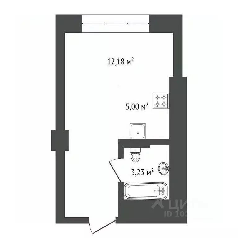 Студия Башкортостан, Уфа ул. Менделеева, 128 (21.0 м) - Фото 2