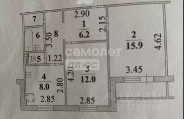 2-к кв. Липецкая область, Липецк Московская ул., 33 (51.4 м) - Фото 1