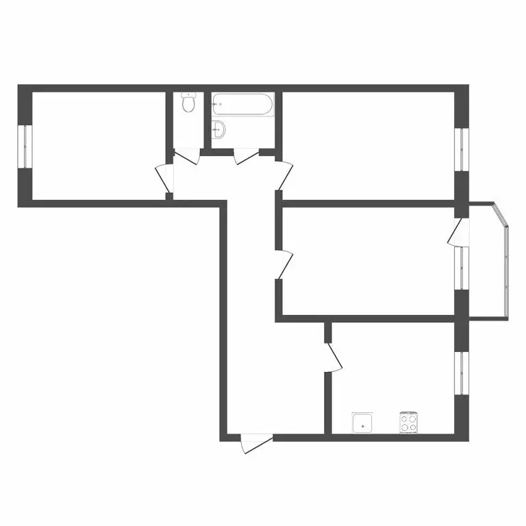 3-комнатная квартира: Тюмень, Народная улица, 4 (85.5 м) - Фото 0