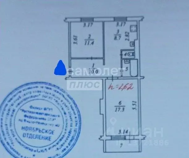 2-к кв. Ямало-Ненецкий АО, Ноябрьск ул. Дзержинского, 22 (51.2 м) - Фото 2