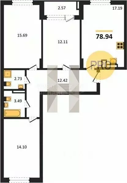 2-к кв. Калининградская область, Калининград Батальная ул., 65Б (56.04 ... - Фото 0