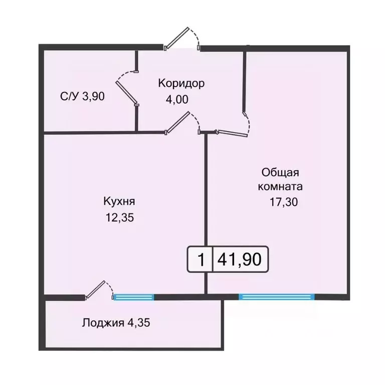 1-к кв. Ставропольский край, Невинномысск ул. Дунаевского, 11Е (41.9 ... - Фото 1