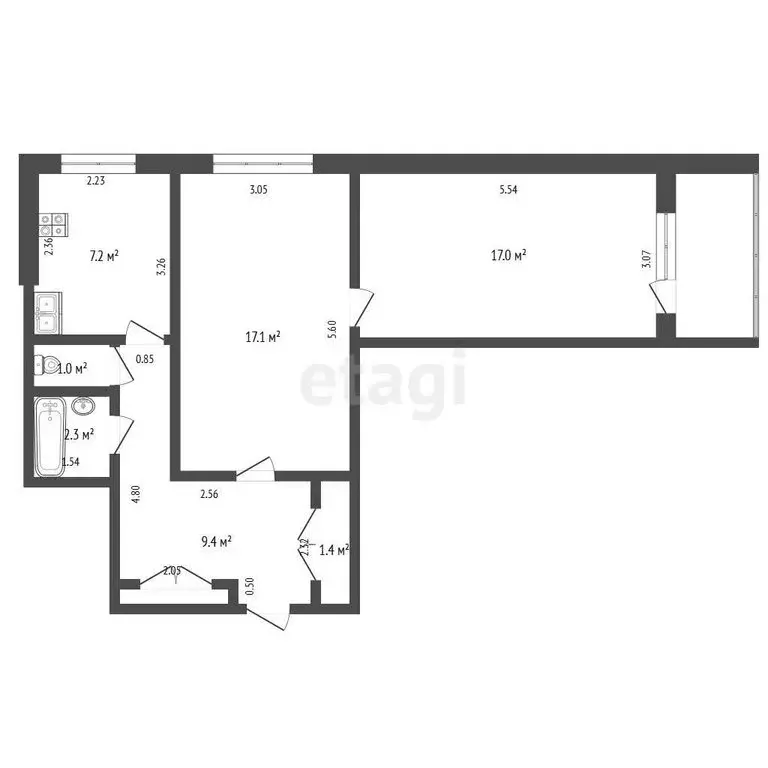 2-комнатная квартира: Нижний Новгород, Заречный бульвар, 9 (56 м) - Фото 1