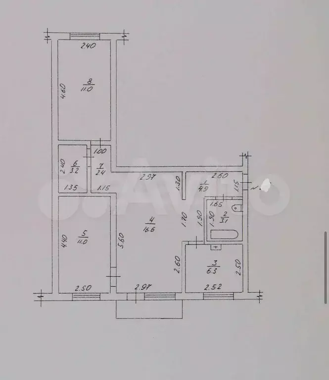 3-к. квартира, 58,5 м, 3/5 эт. - Фото 0