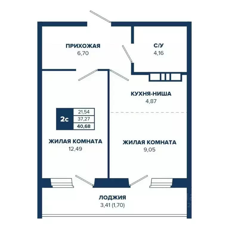 2-к кв. Новосибирская область, Новосибирск Знаменский кв-л,  (40.68 м) - Фото 0