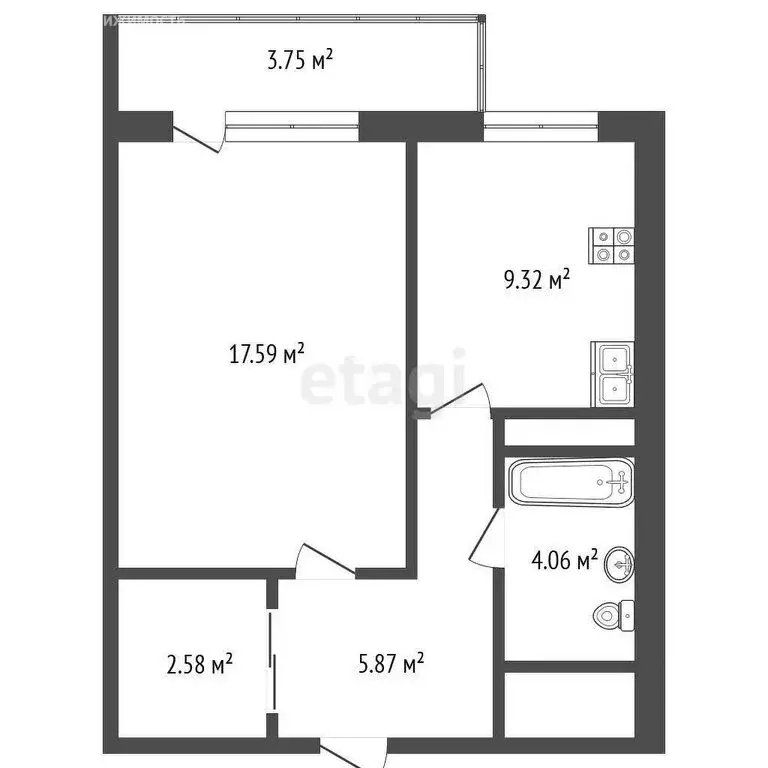 1-комнатная квартира: Ногинск, Аэроклубная улица, 17к3 (45 м) - Фото 0