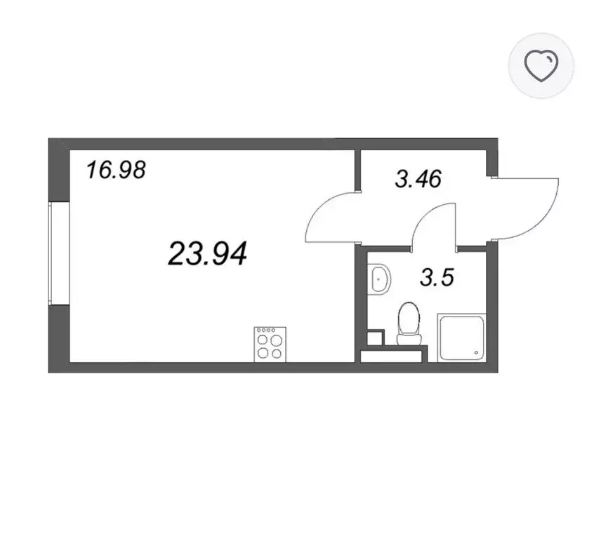 Квартира-студия: Сертолово, Златоглавая улица, 2к8 (23 м) - Фото 1