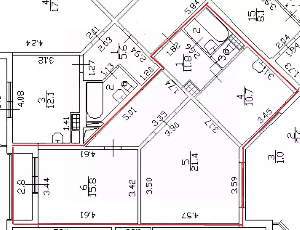 2-к кв. Санкт-Петербург Богатырский просп., 50к1 (63.3 м) - Фото 2