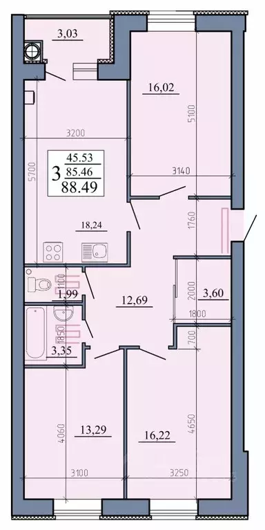 3-к кв. Рязанская область, Рыбное  (88.49 м) - Фото 1