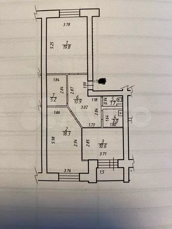 2-к. квартира, 69,1 м, 1/5 эт. - Фото 0