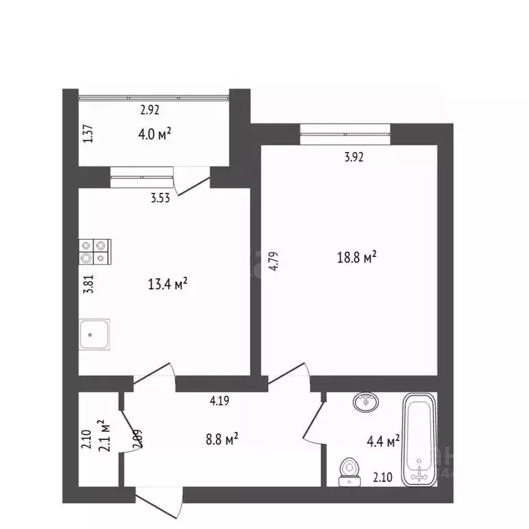 1-к кв. Тюменская область, Тюмень ул. Чернышевского, 2Бк1 (47.0 м) - Фото 1