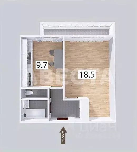 1-к кв. Омская область, Омск Машиностроительная ул., 7 (41.4 м) - Фото 1