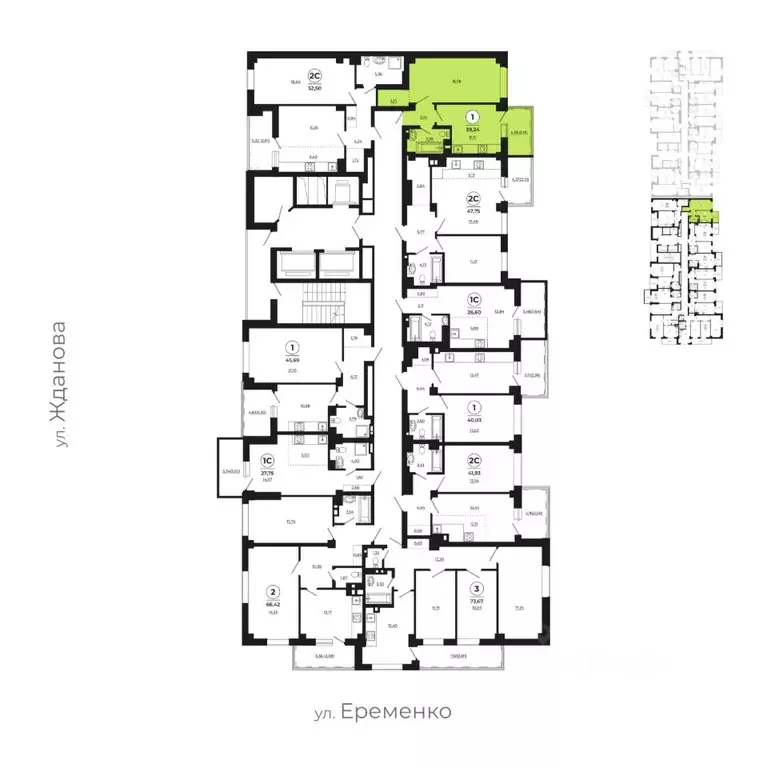 1-к кв. Ростовская область, Ростов-на-Дону ул. Жданова, 31 (38.79 м) - Фото 2