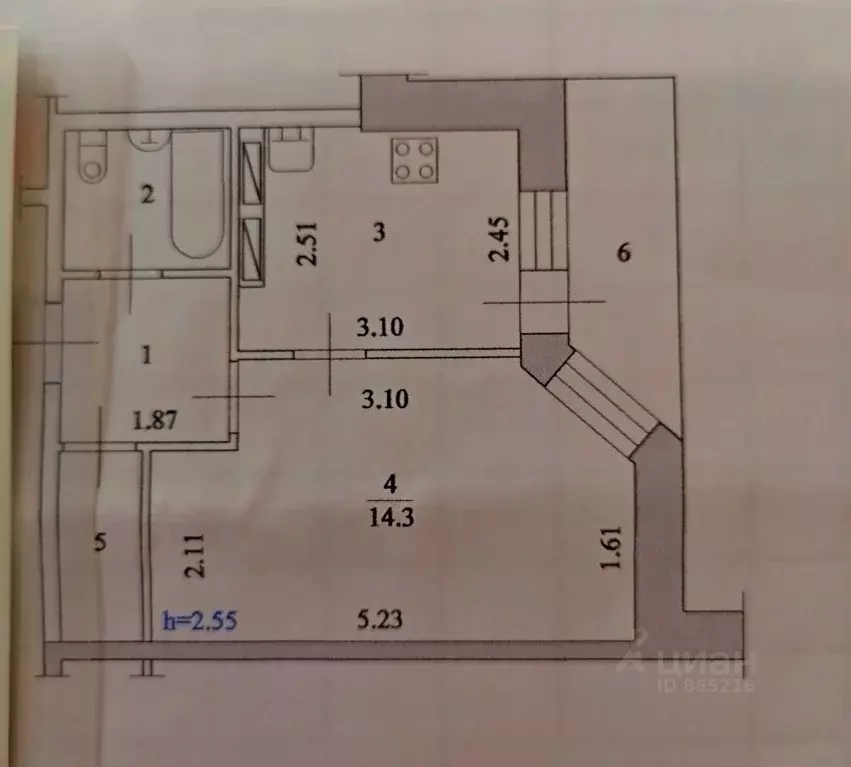 1-к кв. Волгоградская область, Волжский ул. Мира, 133 (29.7 м) - Фото 2