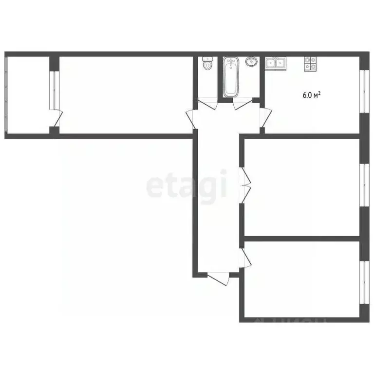 3-к кв. Нижегородская область, Выкса Центральный мкр, 1 (65.8 м) - Фото 1