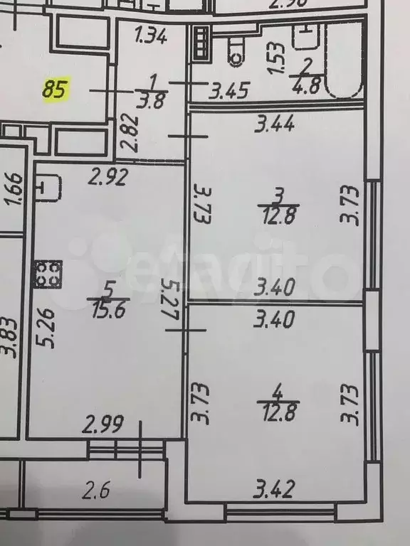 2-к. квартира, 56,5 м, 7/7 эт. - Фото 0
