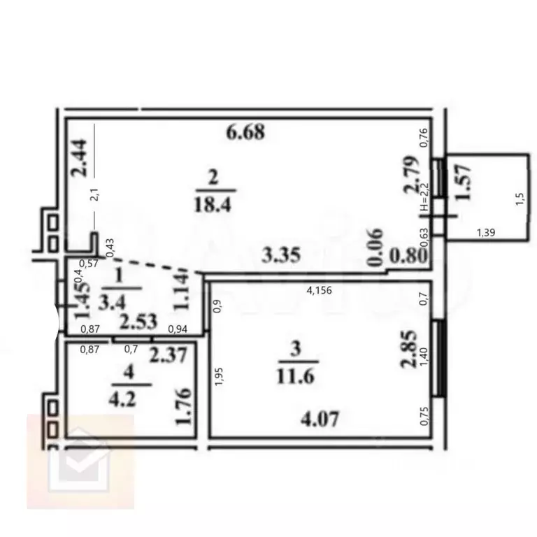 1-к кв. Крым, Евпатория ул. Имени 60-летия Октября, 23 (37.6 м) - Фото 2