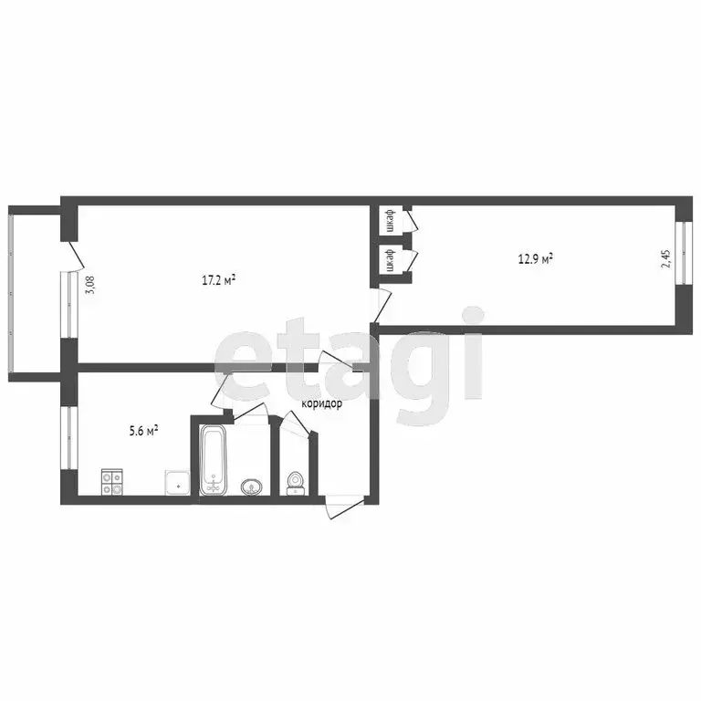 2-комнатная квартира: Петропавловск-Камчатский, Ключевская улица, 44 ... - Фото 1