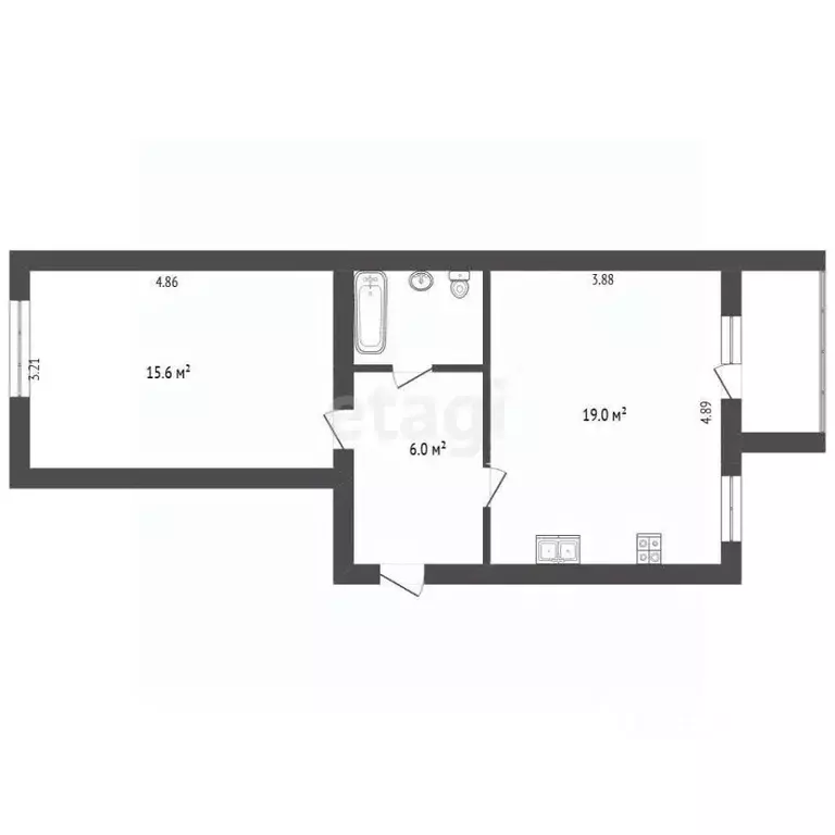 1-к кв. Вологодская область, Вологда Пригородная ул., 10 (43.7 м) - Фото 2