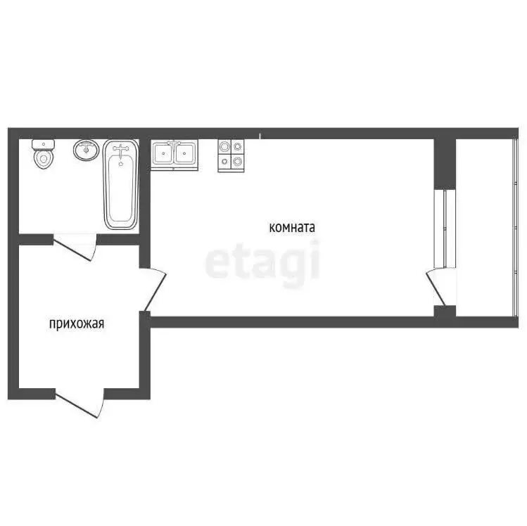 Квартира-студия: Абакан, проспект Дружбы Народов, 41 (22.1 м) - Фото 1