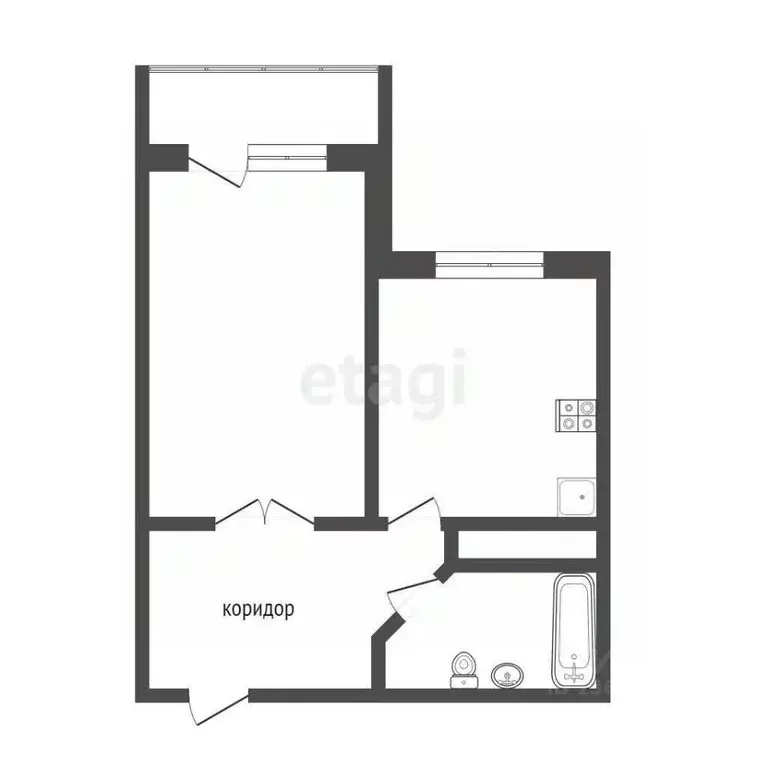 1-к кв. Иркутская область, Иркутск ул. Лермонтова, 343 (38.0 м) - Фото 2