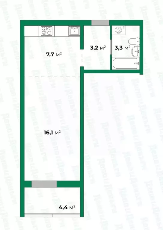 Студия Кировская область, Киров ул. Крупской, 12 (30.4 м) - Фото 0