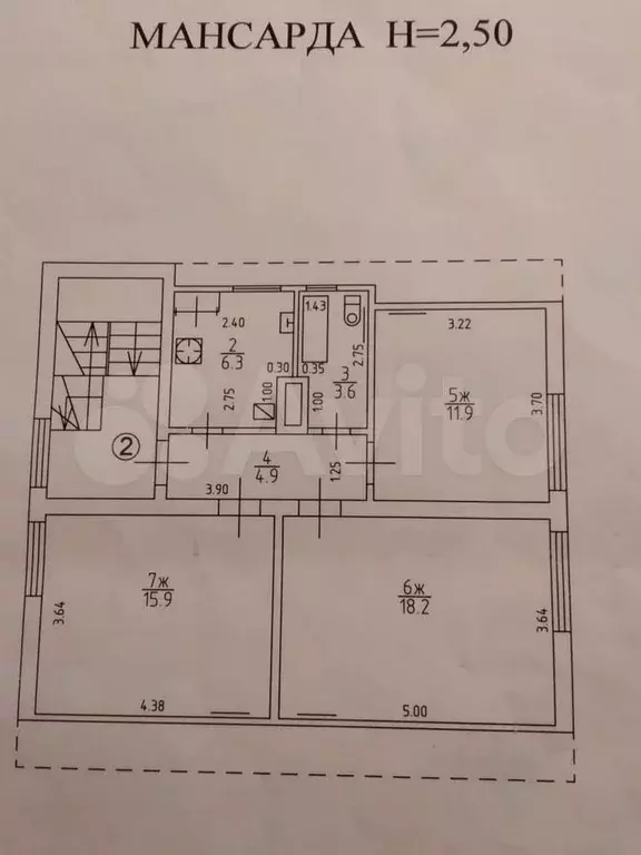 3-к. квартира, 60,8 м, 2/2 эт. - Фото 1