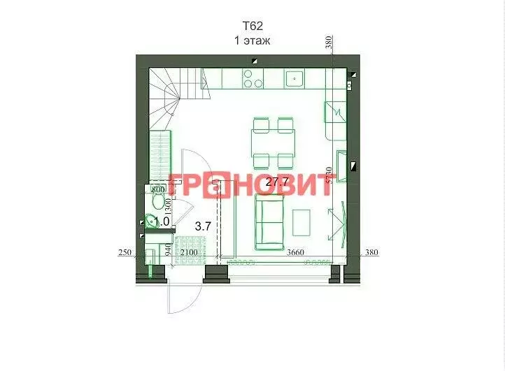 2-комнатная квартира: посёлок Элитный, микрорайон Берёзки, 173 (62.3 ... - Фото 0