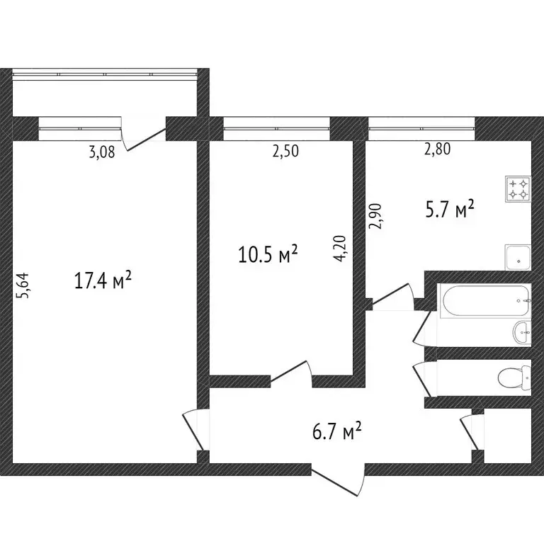 2-комнатная квартира: Кемерово, улица Федоровского, 24 (44.8 м) - Фото 0