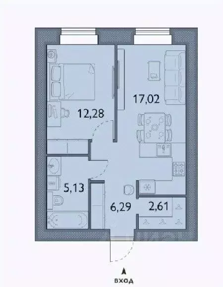 1-к кв. Брянская область, Брянский район, пос. Мичуринский, ... - Фото 1