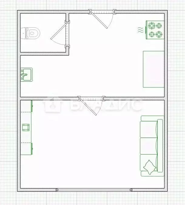 1-к кв. Пензенская область, Сердобск ул. Тюрина, 5 (12.1 м) - Фото 2