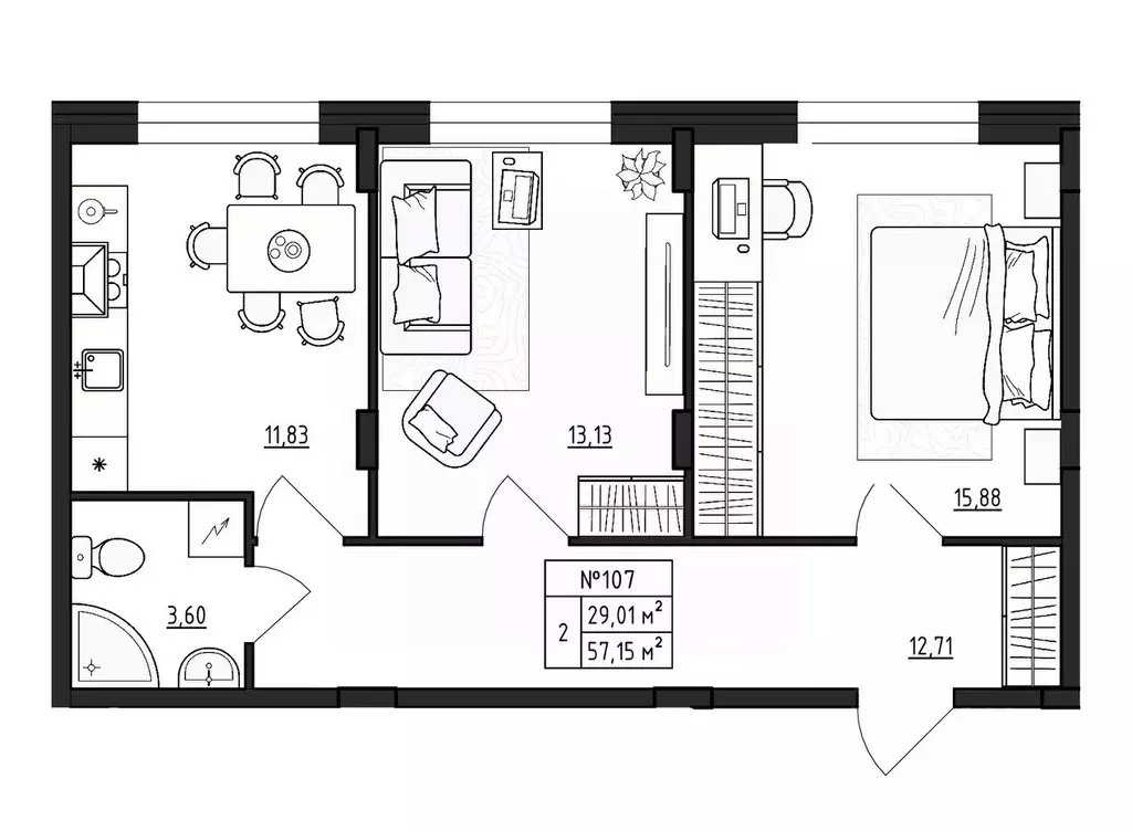 2-к кв. Ленинградская область, Гатчинский муниципальный округ, д. ... - Фото 1