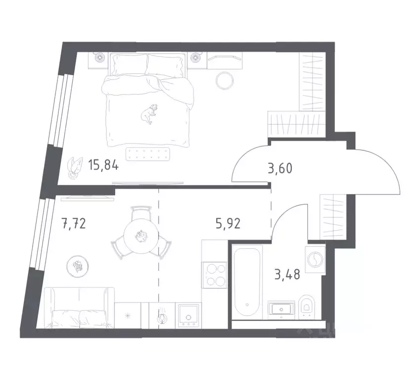 1-к кв. Башкортостан, Уфа ул. Минигали Губайдуллина, 8к9 (36.56 м) - Фото 1