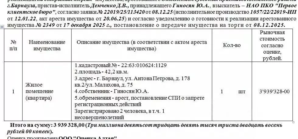 Свободной планировки кв. Алтайский край, Барнаул ул. Антона Петрова, ... - Фото 0
