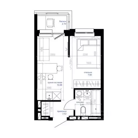 Студия Приморский край, Владивосток Сердце квартала жилой комплекс ... - Фото 1