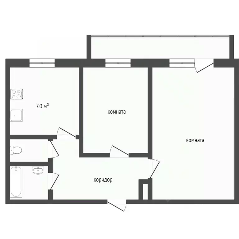 2-к кв. Бурятия, Улан-Удэ Ключевская ул., 6Д (58.0 м) - Фото 1