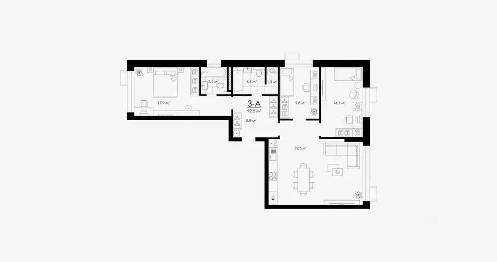 3-к кв. Астраханская область, Астрахань ул. Бехтерева, 2В (92.3 м) - Фото 1