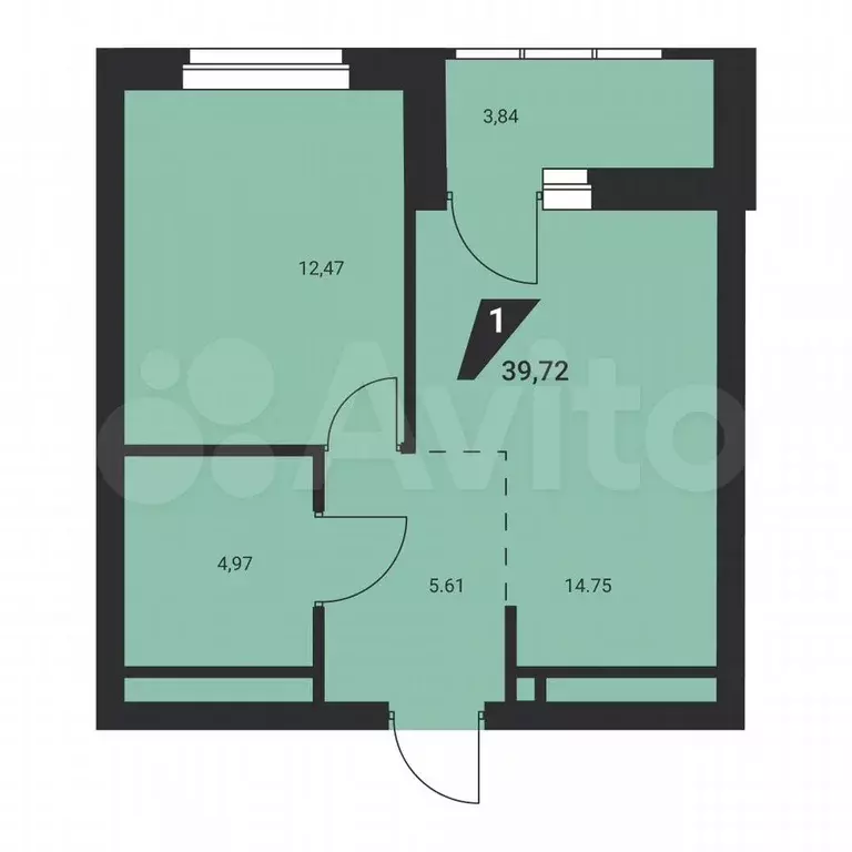 2-к. квартира, 38,8 м, 22/24 эт. - Фото 1